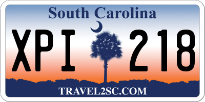 SC license plate XPI218