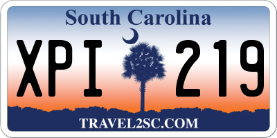 SC license plate XPI219