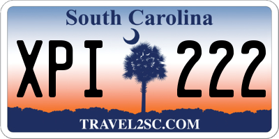 SC license plate XPI222