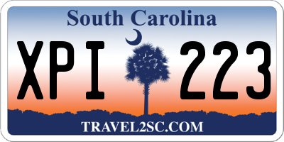 SC license plate XPI223