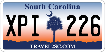 SC license plate XPI226