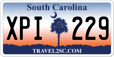 SC license plate XPI229