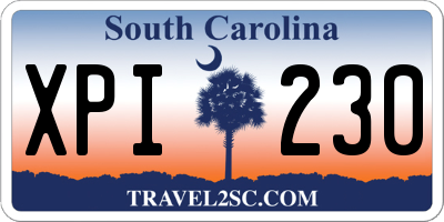 SC license plate XPI230