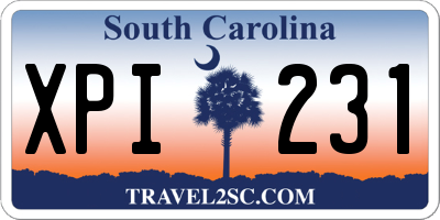 SC license plate XPI231