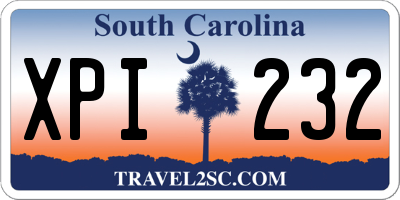 SC license plate XPI232