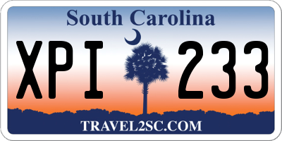 SC license plate XPI233