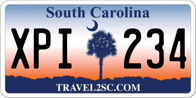 SC license plate XPI234