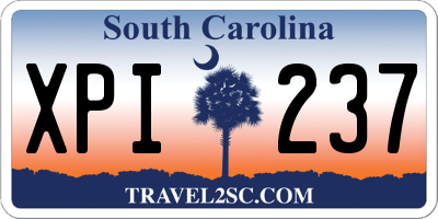 SC license plate XPI237