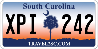 SC license plate XPI242