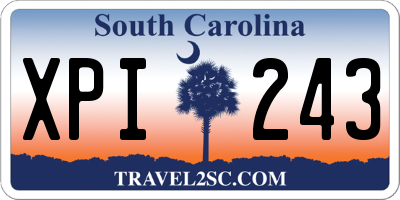 SC license plate XPI243