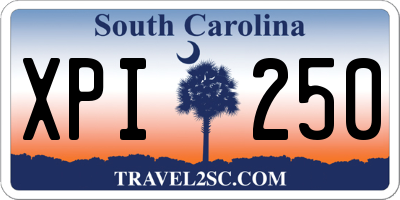 SC license plate XPI250
