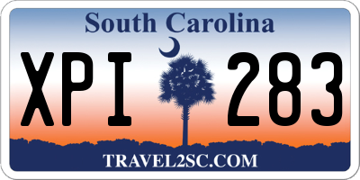SC license plate XPI283