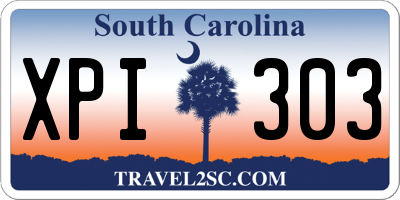 SC license plate XPI303
