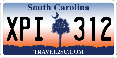 SC license plate XPI312
