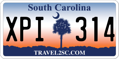 SC license plate XPI314