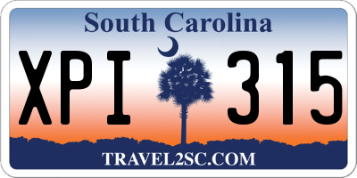 SC license plate XPI315