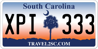 SC license plate XPI333