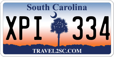 SC license plate XPI334