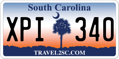 SC license plate XPI340