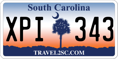 SC license plate XPI343