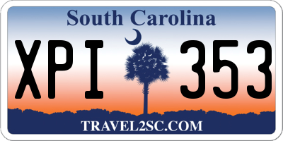 SC license plate XPI353
