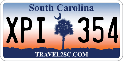 SC license plate XPI354