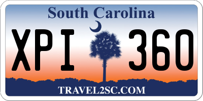 SC license plate XPI360