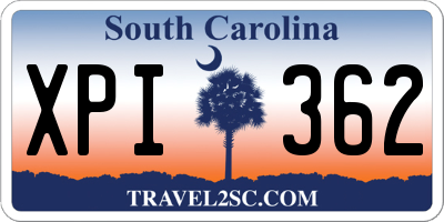SC license plate XPI362