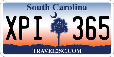 SC license plate XPI365