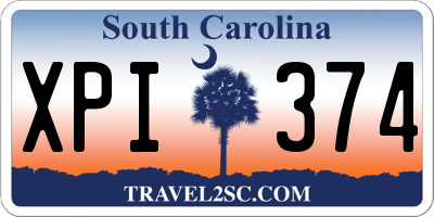 SC license plate XPI374