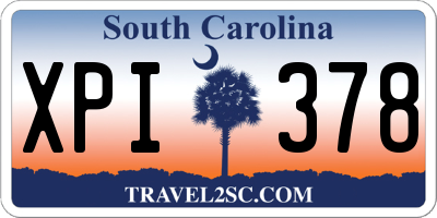 SC license plate XPI378