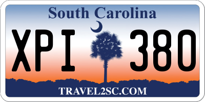 SC license plate XPI380