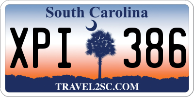 SC license plate XPI386