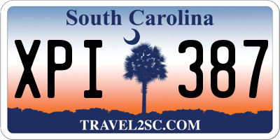 SC license plate XPI387