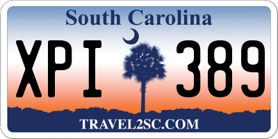 SC license plate XPI389