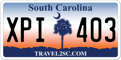 SC license plate XPI403
