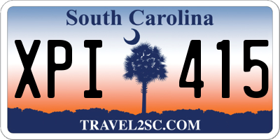 SC license plate XPI415