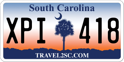SC license plate XPI418