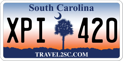 SC license plate XPI420
