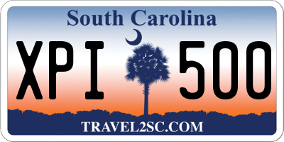 SC license plate XPI500
