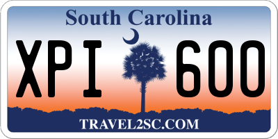 SC license plate XPI600