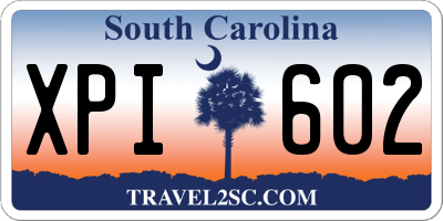 SC license plate XPI602