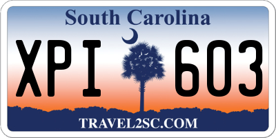 SC license plate XPI603