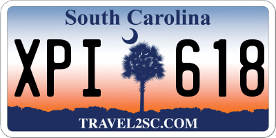SC license plate XPI618
