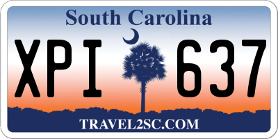SC license plate XPI637
