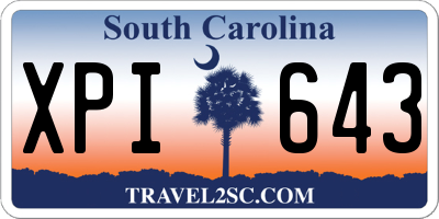 SC license plate XPI643