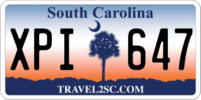 SC license plate XPI647