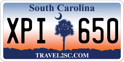 SC license plate XPI650