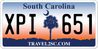 SC license plate XPI651