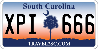 SC license plate XPI666